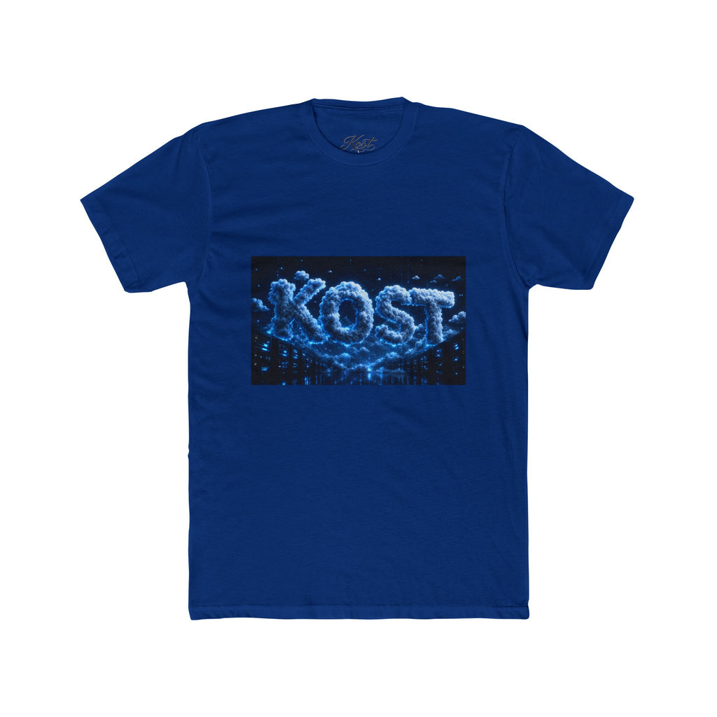 KOST Neon Bubble Logo Tee — Retro Blue Graphic T-Shirt