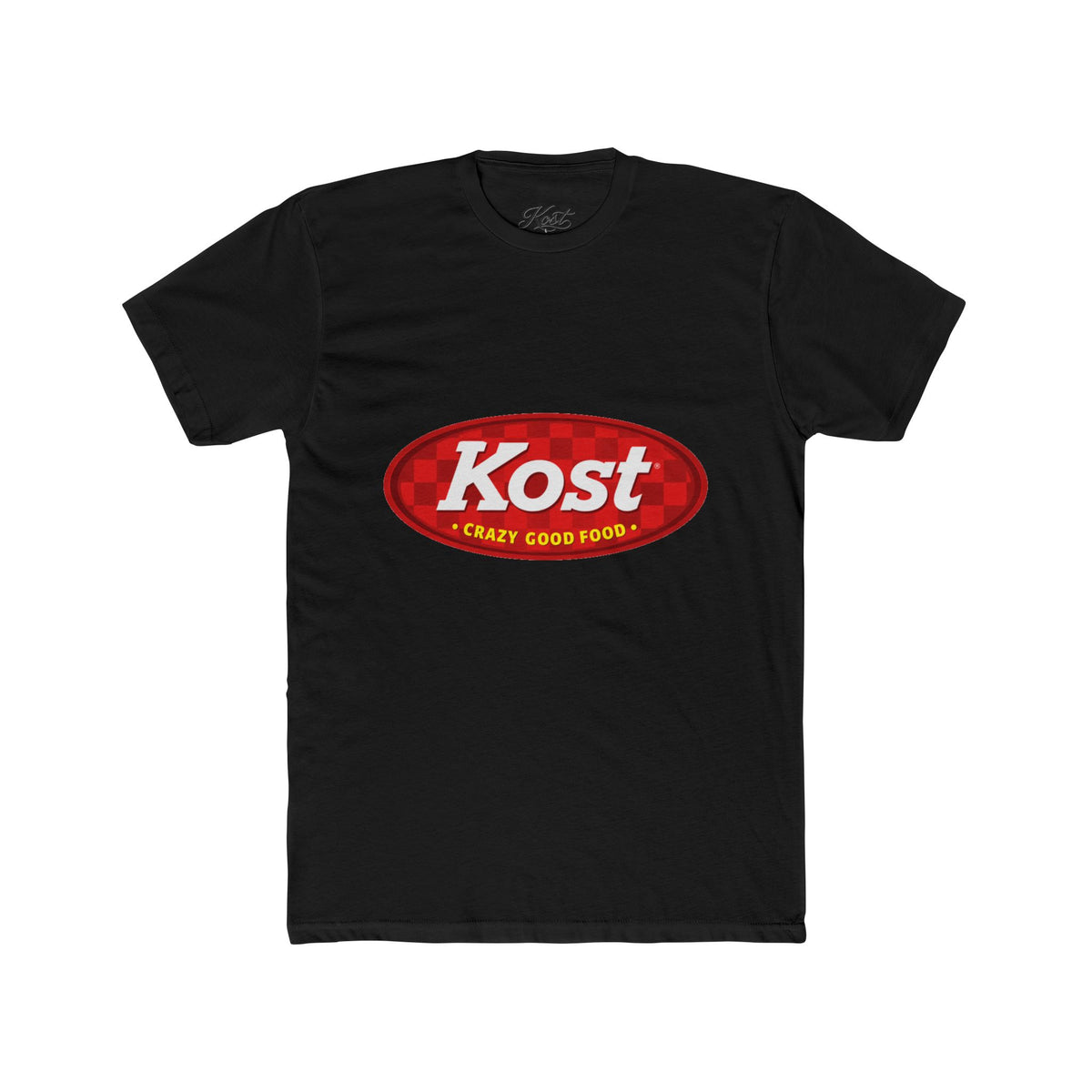 Kost Logo Tee — Vintage Red "Kost" Oval Graphic Cotton T-Shirt