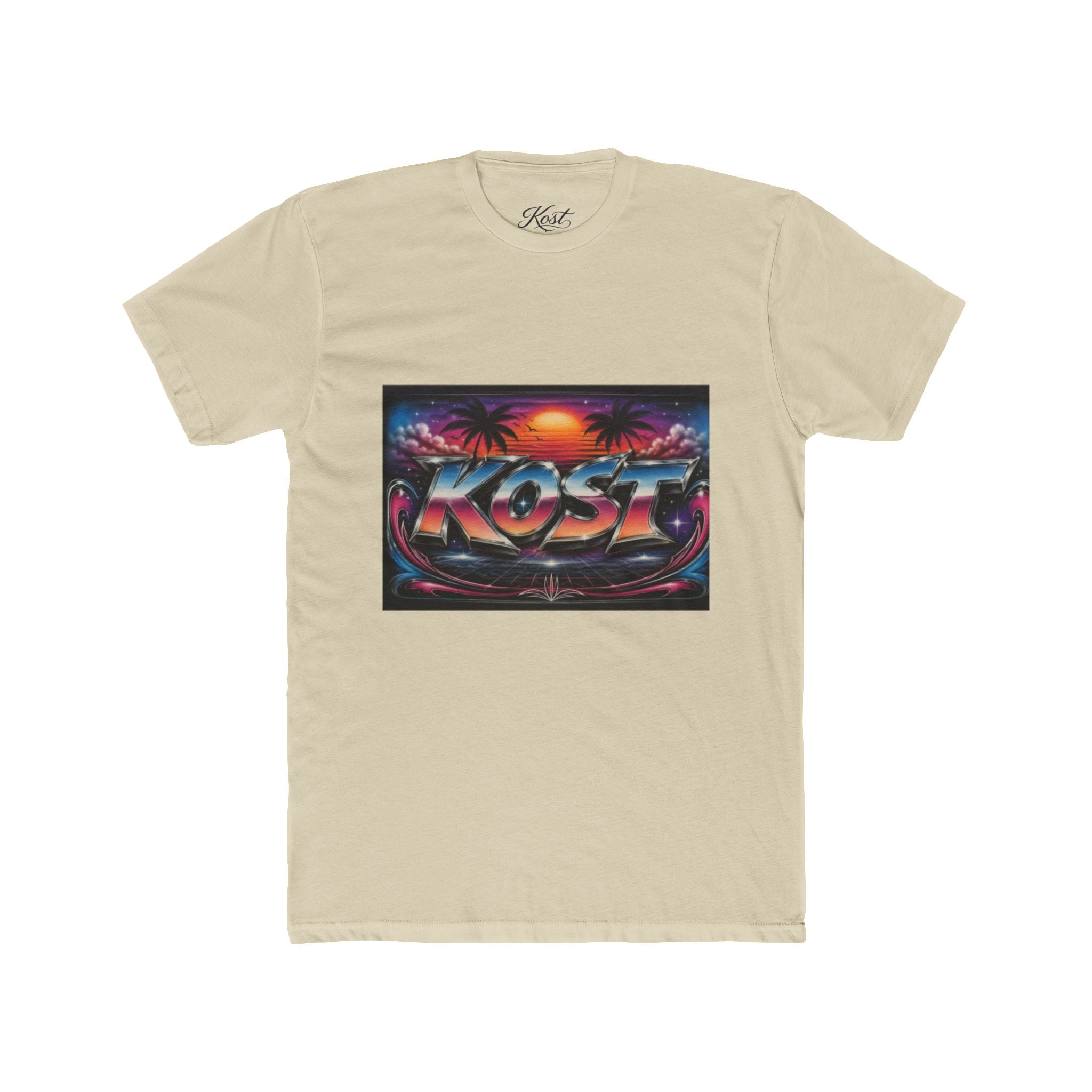 KOST Retro Sunset Tee — 80s Vaporwave Beach Graphic T-Shirt