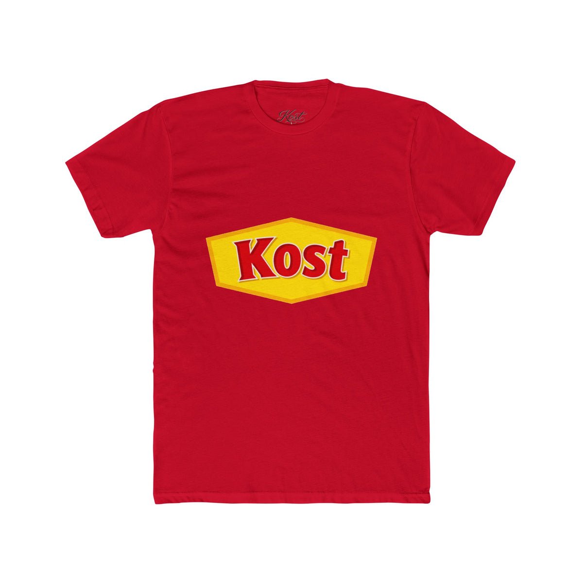 Kost Logo Tee — Retro Yellow & Red Graphic T-Shirt