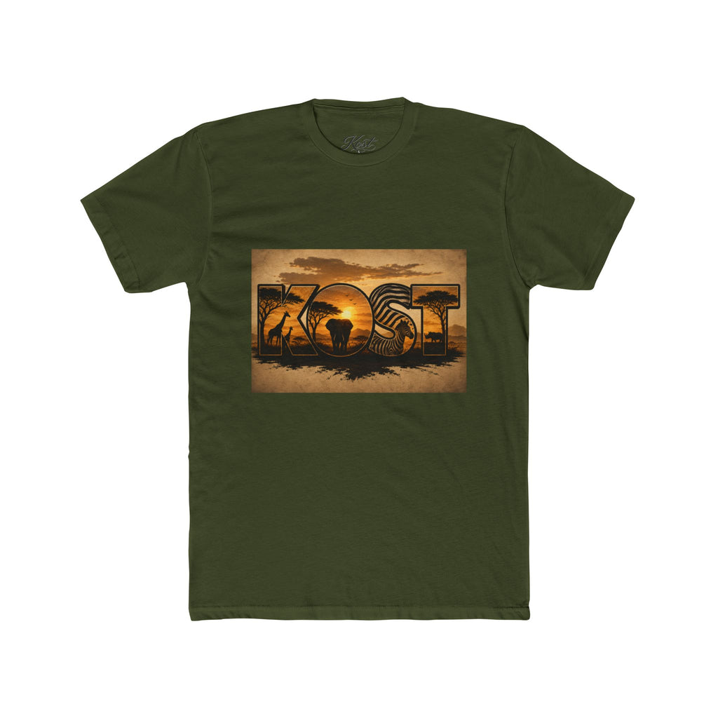 African Safari Sunset T-Shirt - Elephant & Acacia Silhouette Tee