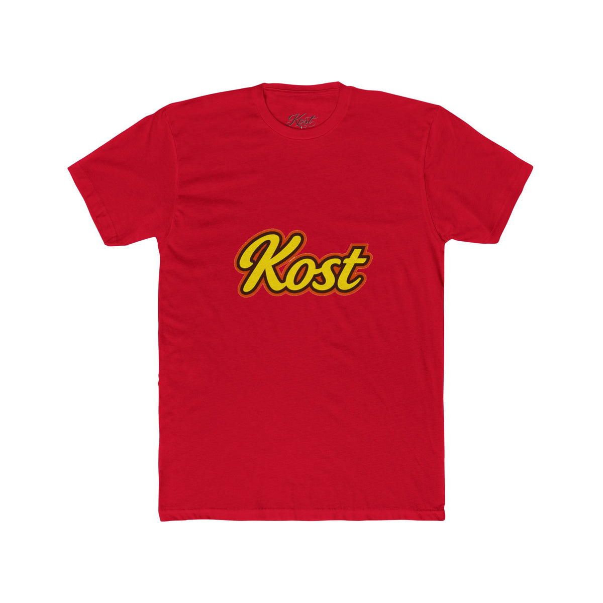 Kost Script T-Shirt — Retro Yellow & Red Logo Tee