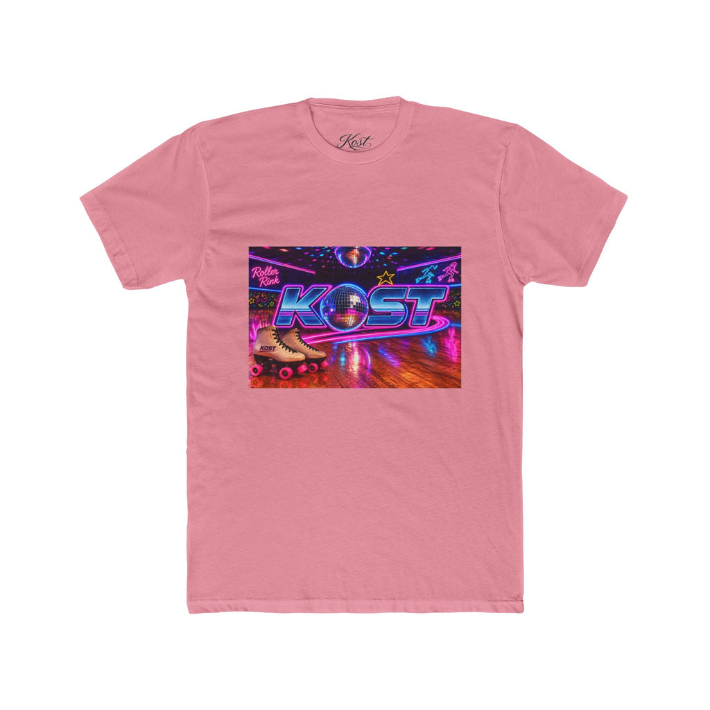 Retro Roller Disco Tee — "KOST" Neon 80s Skate Graphic T-Shirt