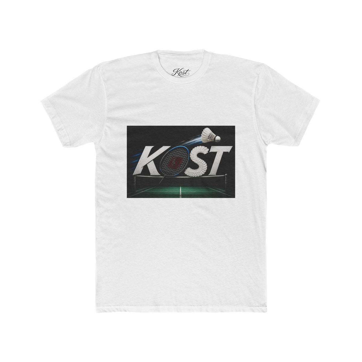 Badminton KOST Graphic Tee — Shuttlecock Court Logo T-Shirt