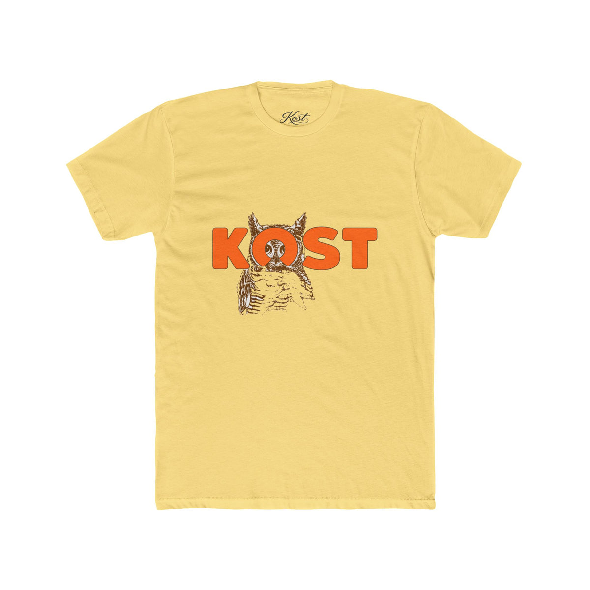 KOST Owl Graphic Tee — Vintage Orange Logo Cotton Shirt