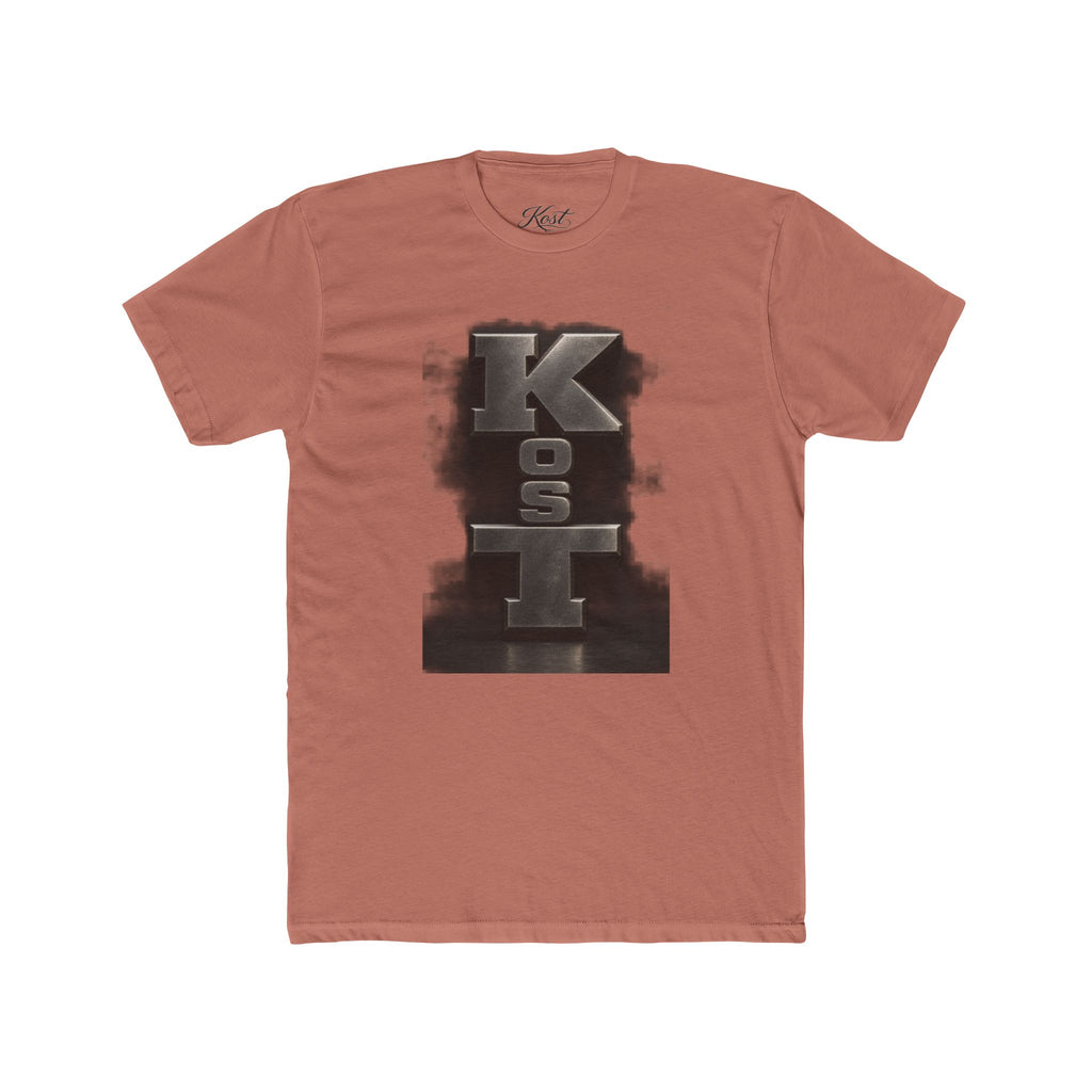 Kosl Vertical Monogram Tee — Bold Industrial Lettering Graphic T‑Shirt