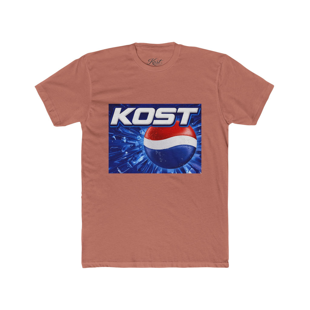 KOST Soda-Style Logo Tee — Retro Blue Pop Graphic T-Shirt