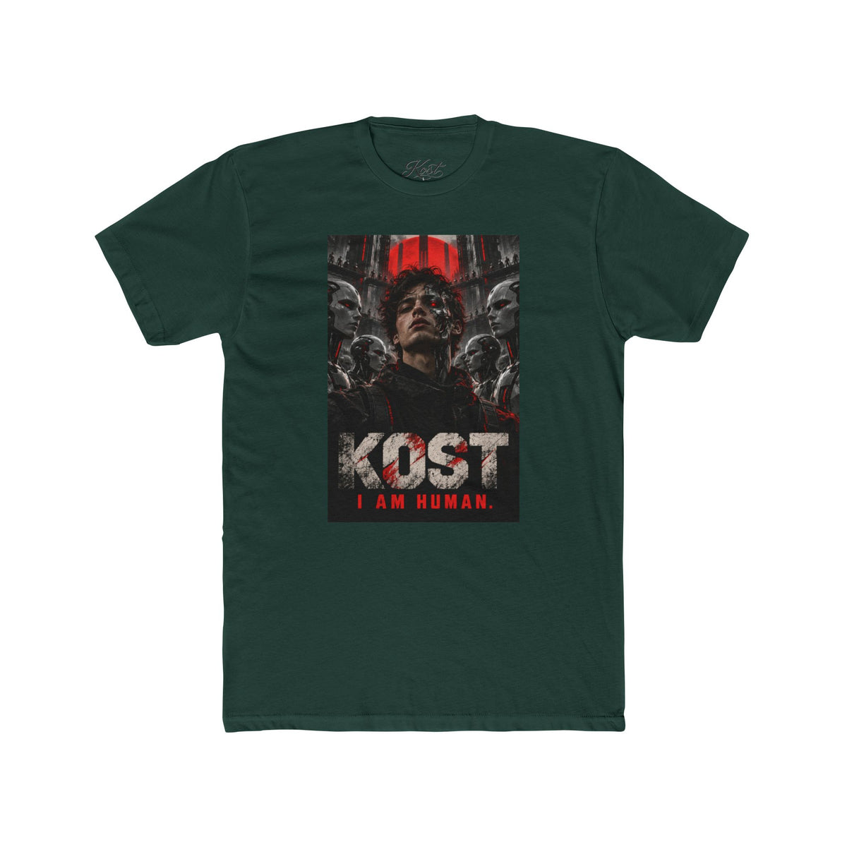 KOST "I Am Human" Graphic Tee — Dark Sci‑Fi Horror Movie Shirt