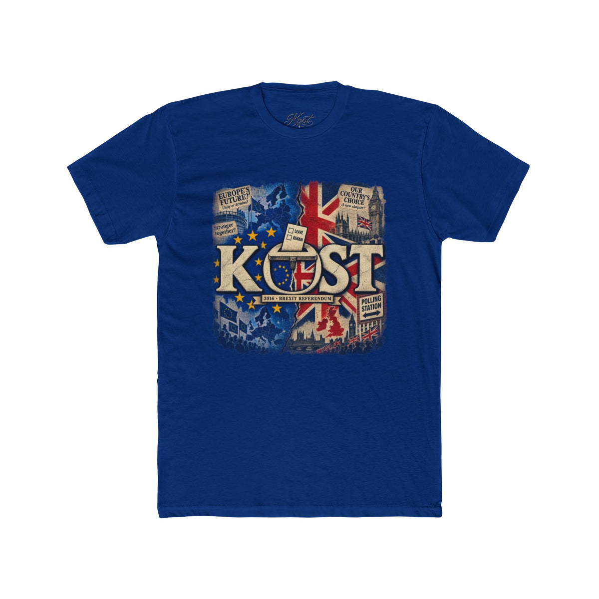 KOST Retro British-Inspired Graphic Tee — Vintage Union Jack Radio Design