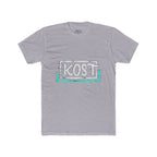 KOSI Retro Outline Logo Tee — White Cotton Crew T-Shirt