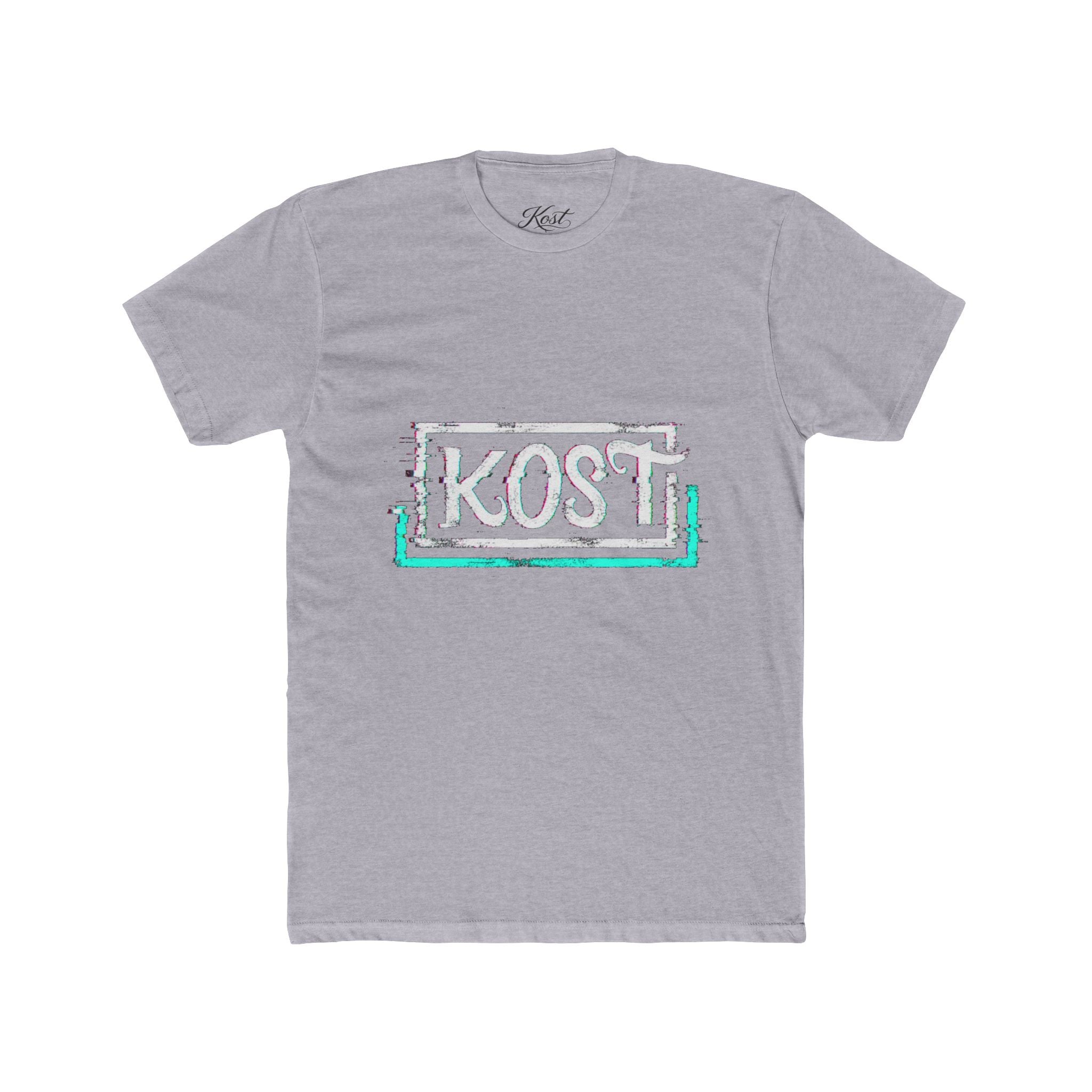 KOSI Retro Outline Logo Tee — White Cotton Crew T-Shirt