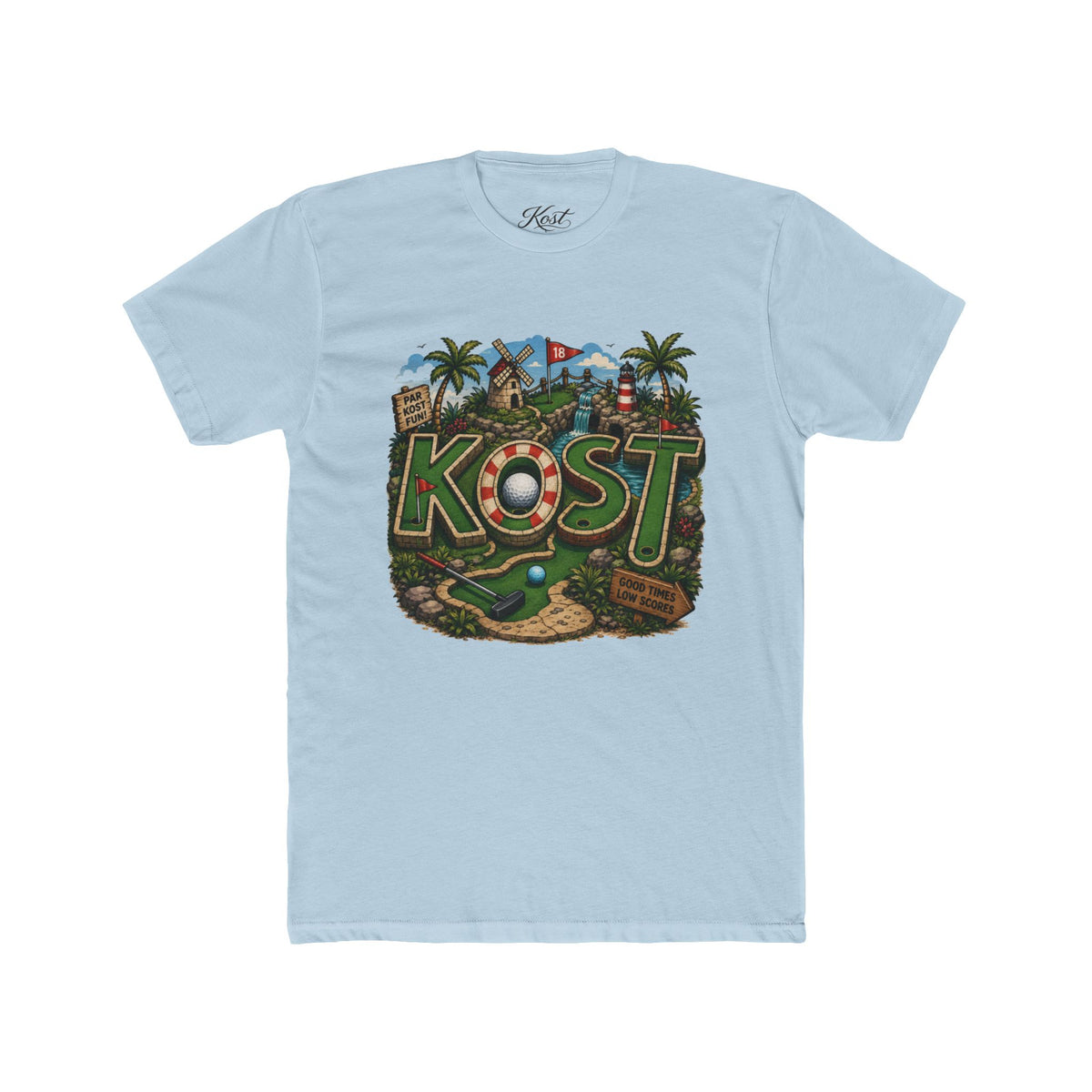 KOST Golf Course Graphic Tee — Vintage Island Mini Golf Design