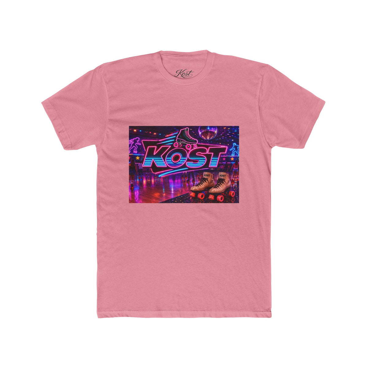 Retro Roller Disco Tee — “KOST” Neon Skate Graphic T-Shirt