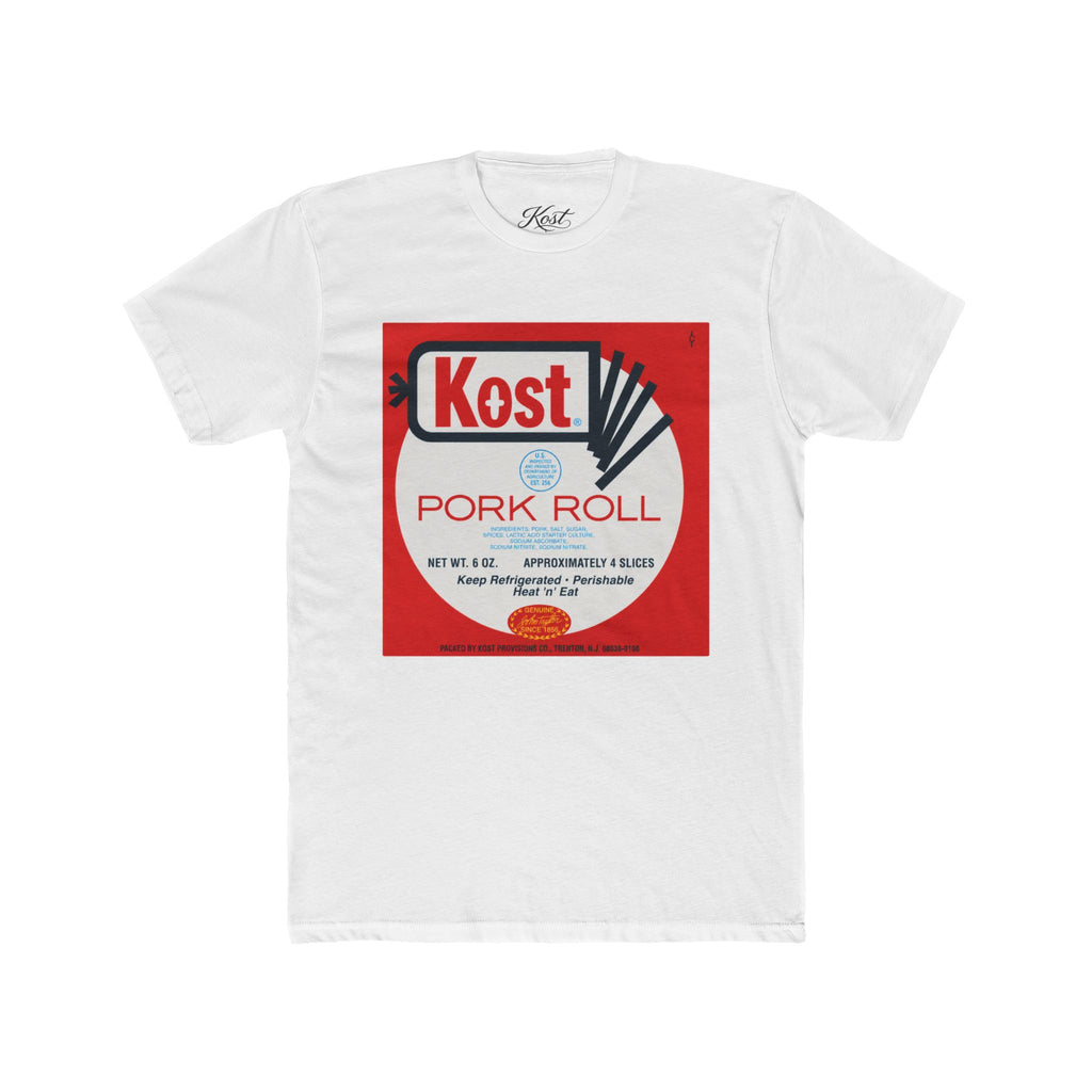 Pork Roll Graphic Tee — Retro 'Kost' Label Vintage Food Shirt