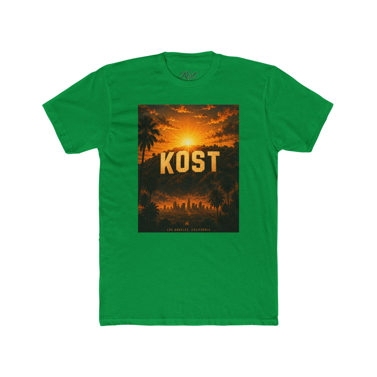 KOST Sunset Graphic Tee — Retro Palm Tree Cityscape T-Shirt