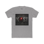 KOST Logo T-Shirt — Distressed Metallic Text with Red Orb Graphic