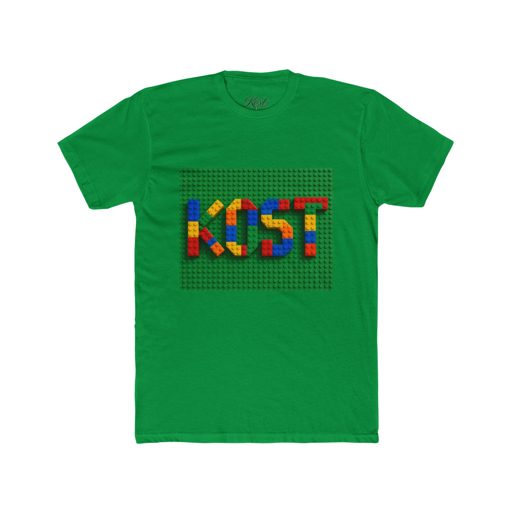 Kids Block Name Tee — Colorful Building Brick 'KOST' Graphic Shirt