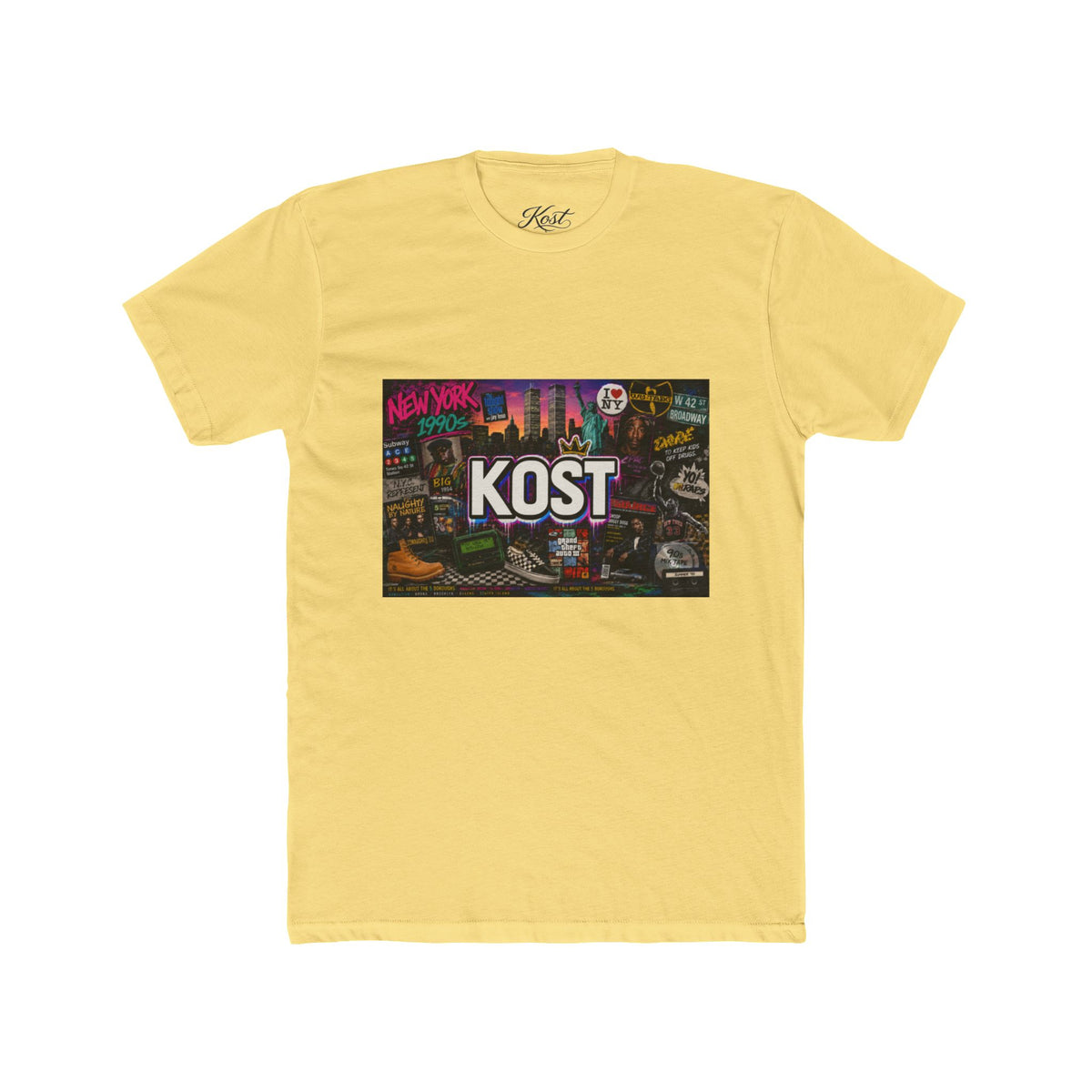 KOST Retro Cityscape Tee — New York Neon Graphic Crew Shirt