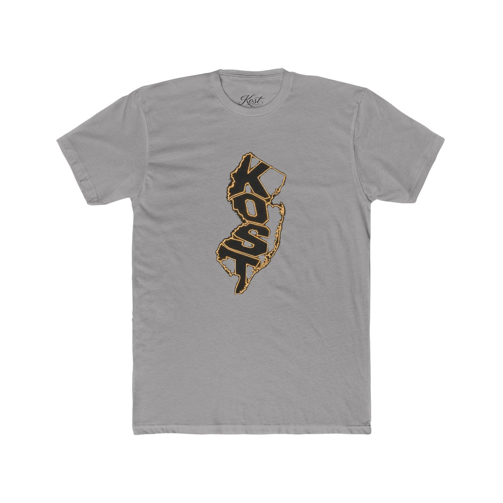 New Jersey KOSO State Outline Tee — Vintage Gold Script Jersey T-Shirt