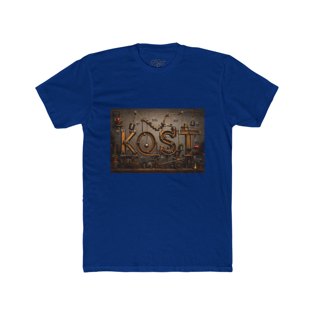Retro Industrial 'KOST' Graphic Tee — Vintage Steampunk Lettering Shirt