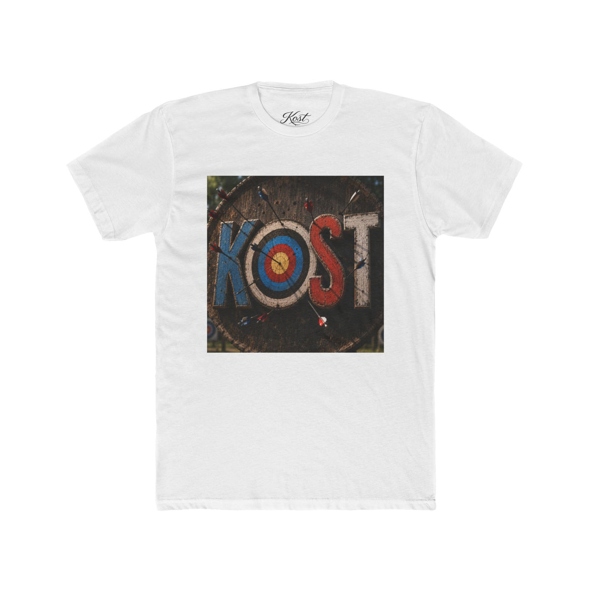 KOST Target Logo T‑Shirt — Retro Archery Bullseye Graphic Tee