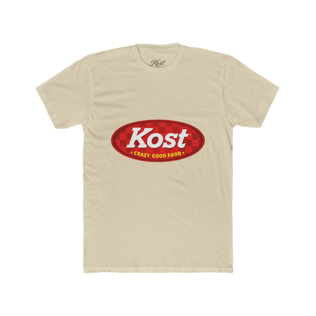 Kost Logo Tee — Vintage Red "Kost" Oval Graphic Cotton T-Shirt