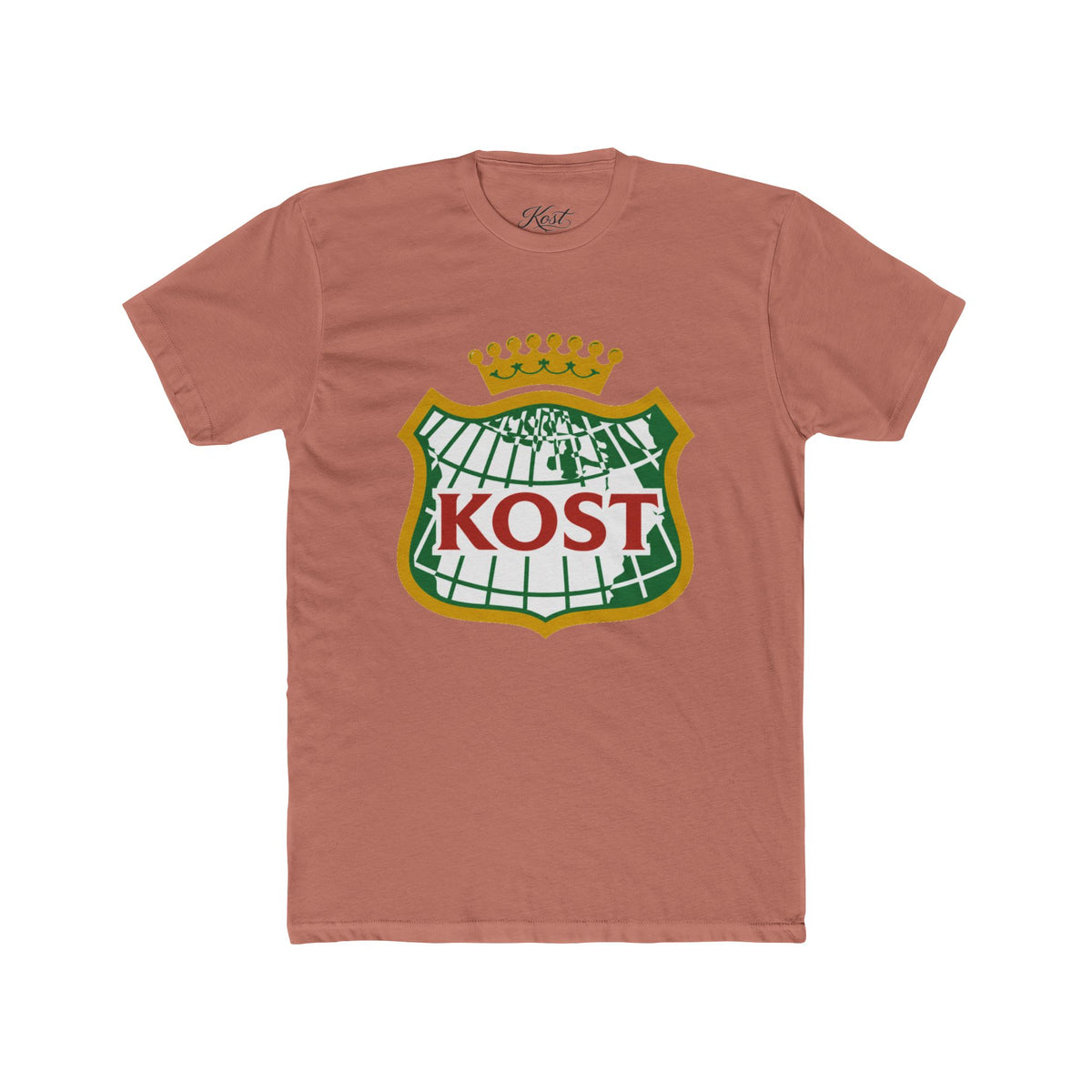 KOST Crest T‑Shirt — Vintage Crowned Globe Logo Tee