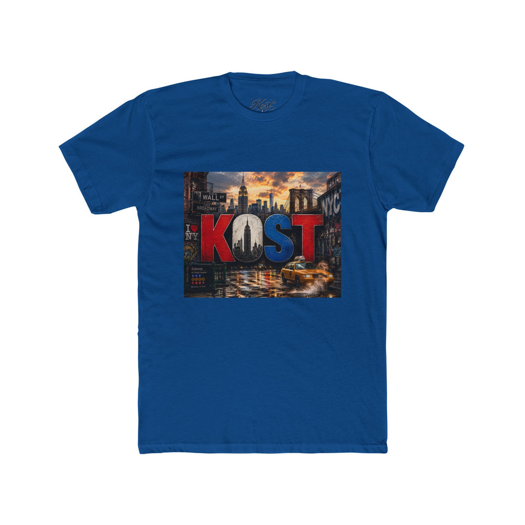 KOST Cityscape Graphic Tee — Red, White & Blue Urban Skyline T-Shirt