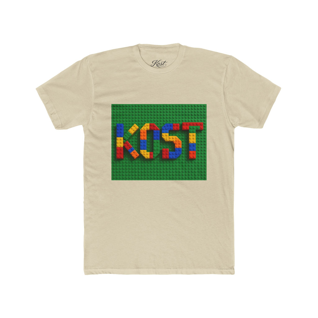Kids Block Name Tee — Colorful Building Brick 'KOST' Graphic Shirt