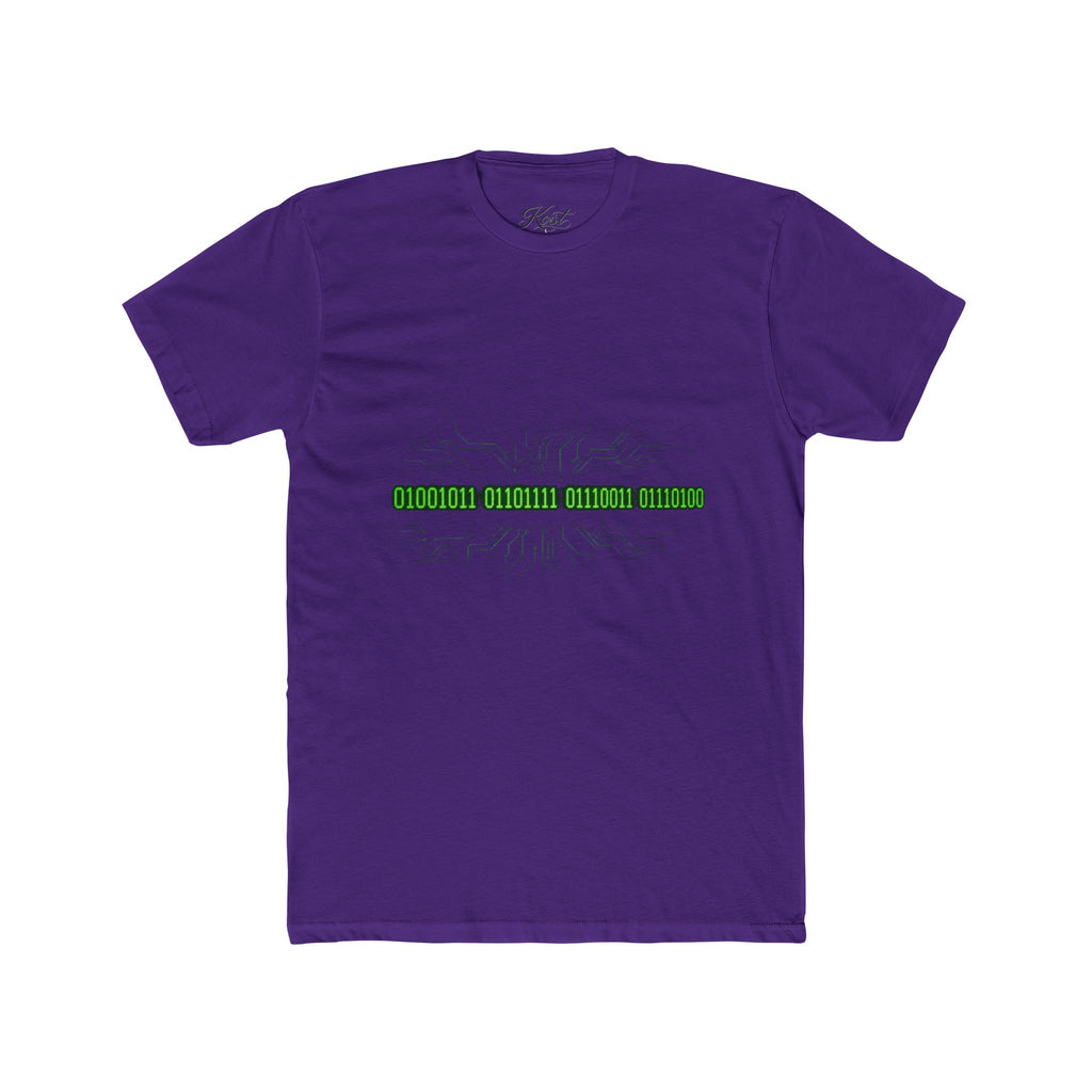White Crew Tee — Minimal Green Stripe Graphic Tee