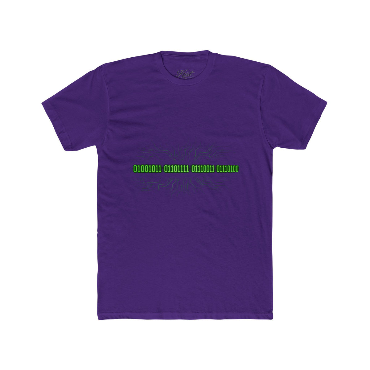 White Crew Tee — Minimal Green Stripe Graphic Tee
