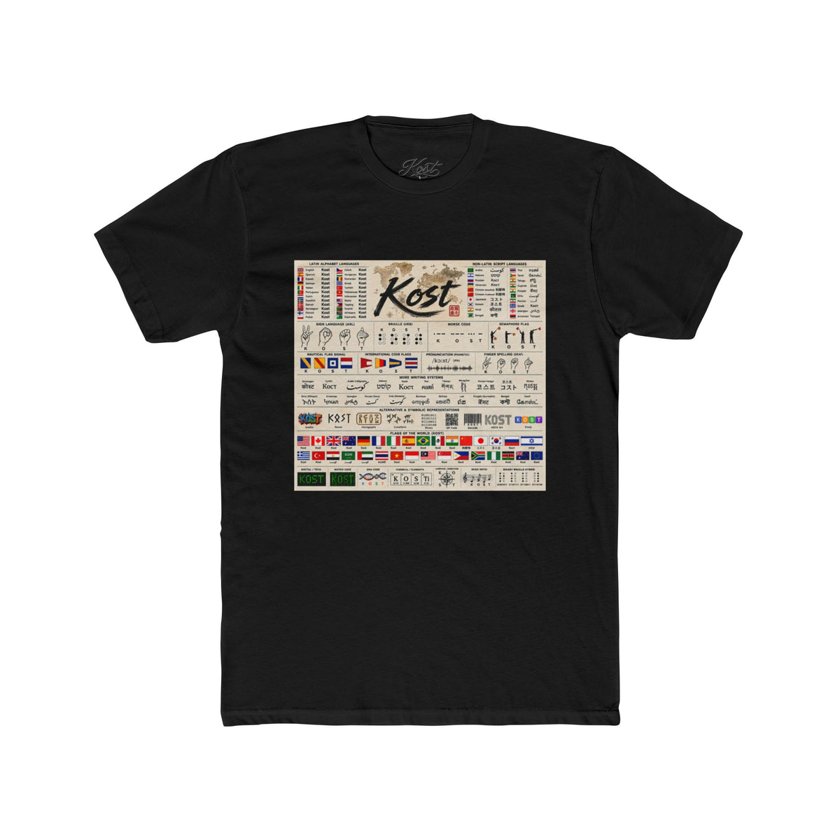 Vintage Graphic Tee — Kost Retro Label Chart Design