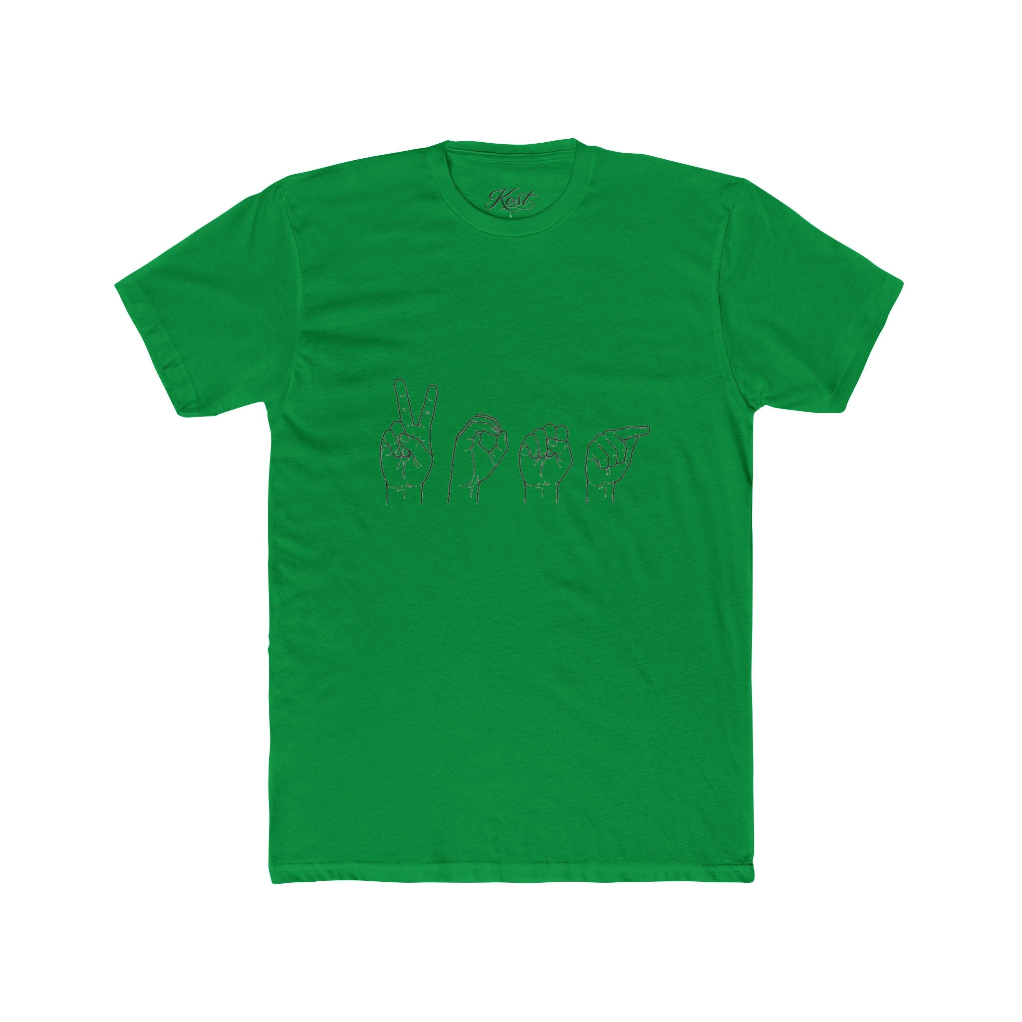 ASL Love Line Art Tee — "LOVE" Fingerspelling Cotton T‑Shirt