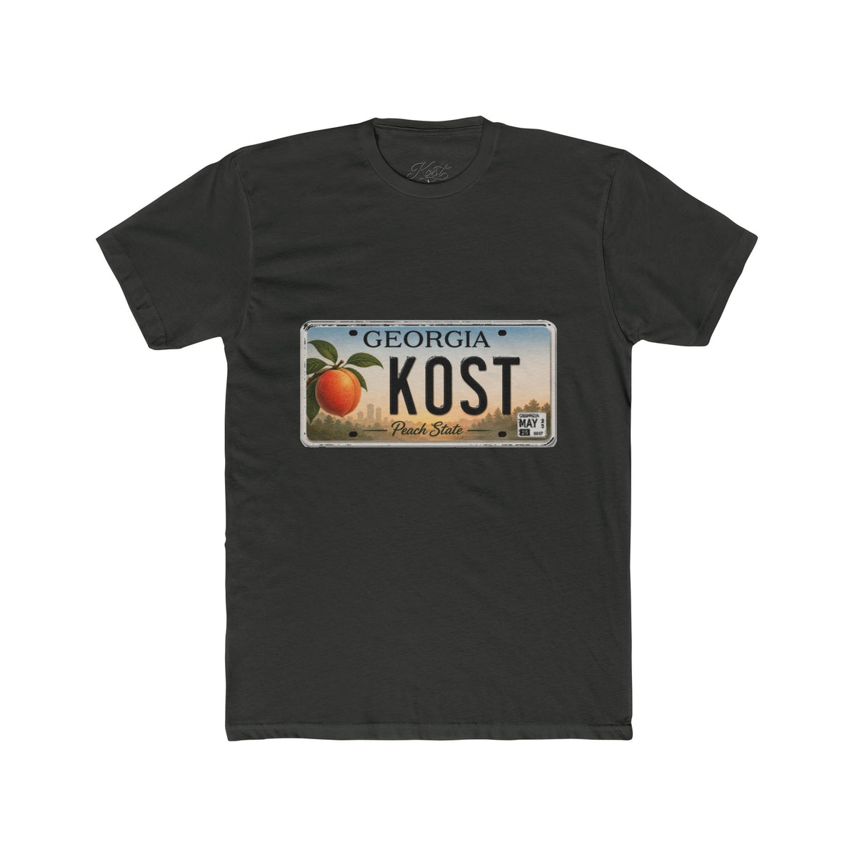 Georgia Peach License Plate T‑Shirt — KOST Personalized Retro Tee