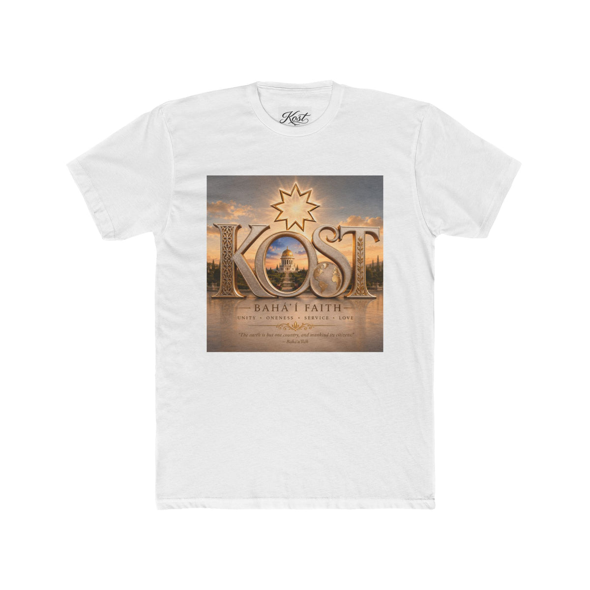 Bahá’í Faith K.O.S.T. Graphic Tee – Spiritual Sunrise Logo T-Shirt