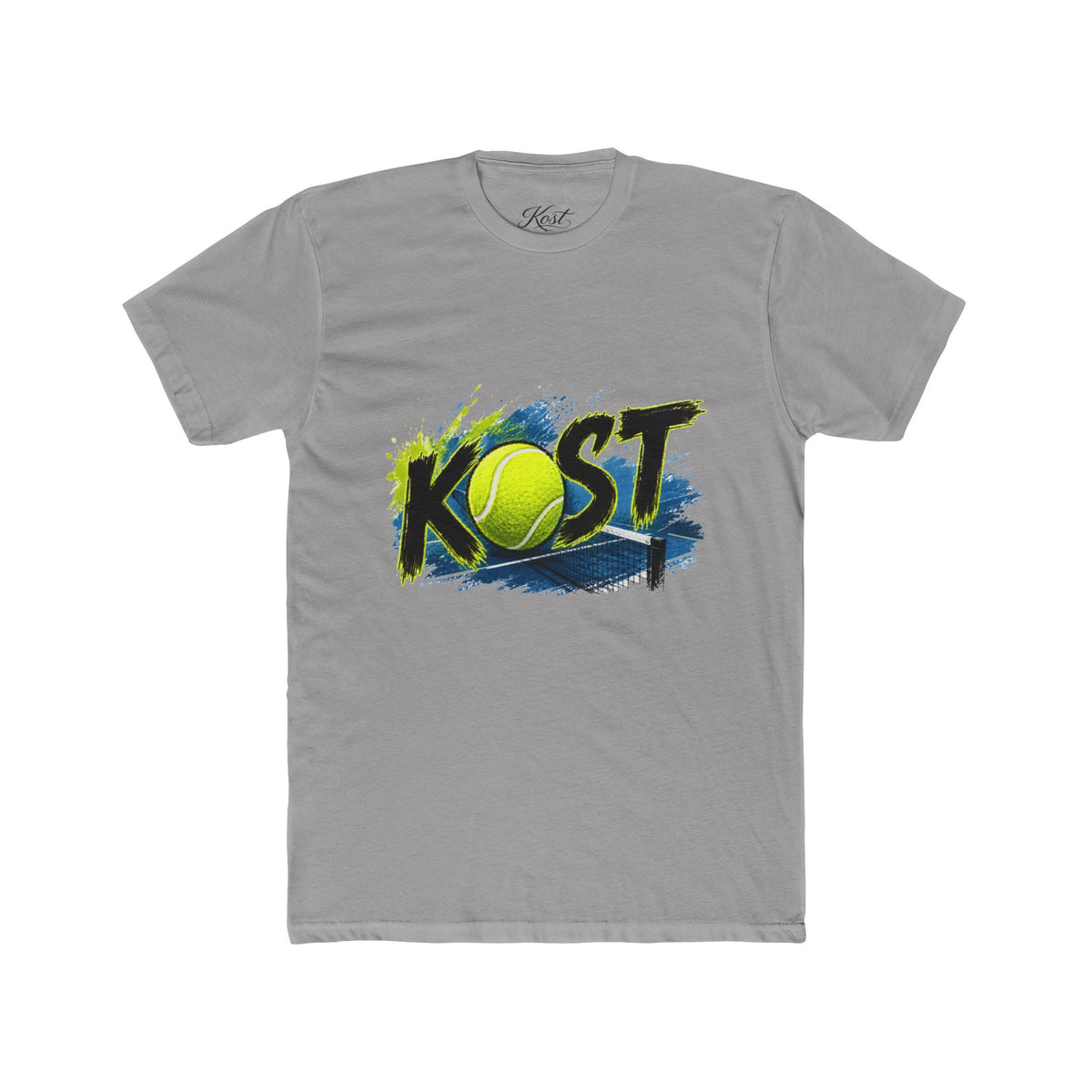 KOST Tennis Logo T‑Shirt — Vintage Brushstroke Tennis Graphic Tee