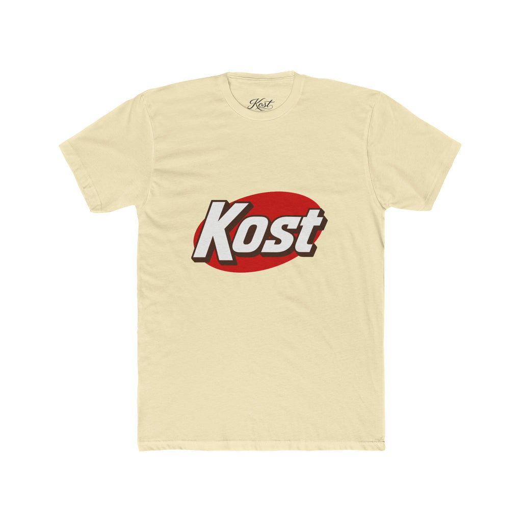 Kost Logo Tee — Retro Red Oval Graphic Cotton T‑Shirt