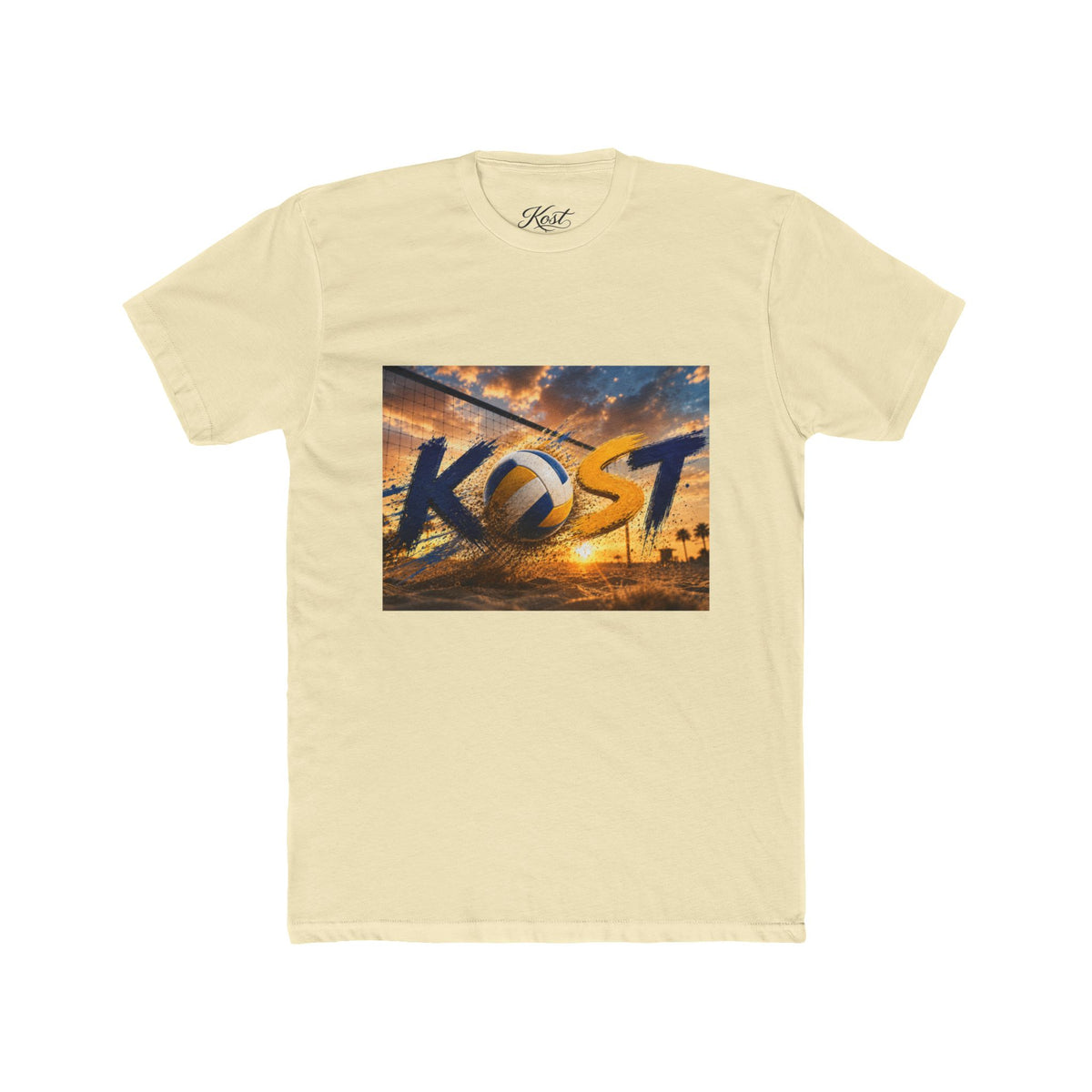KOST Sunset Palm Tee — Vintage Radio Call Letters Beach T-Shirt