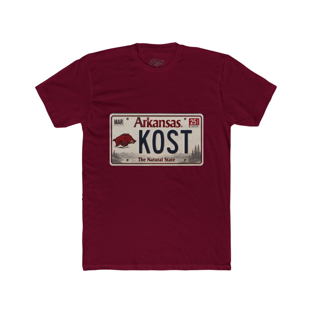 Arkansas License Plate Tee — "KOST" Vintage State Pride T-Shirt