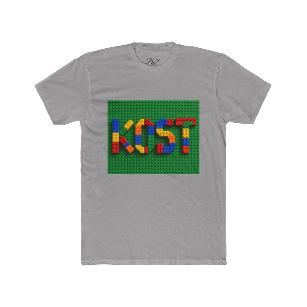 Kids Block Name Tee — Colorful Building Brick 'KOST' Graphic Shirt