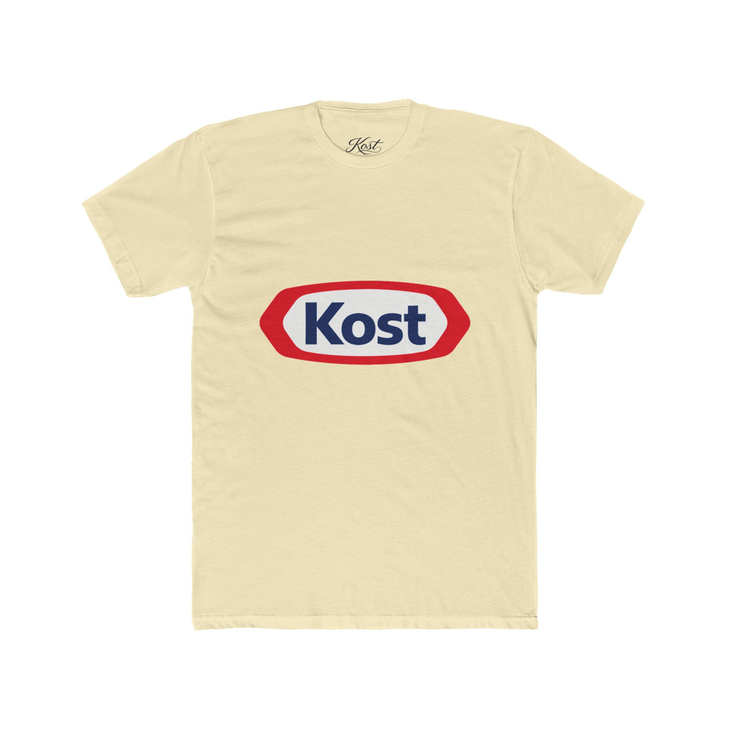 Kost Logo T-Shirt — Retro Red & Blue Graphic Crew Tee