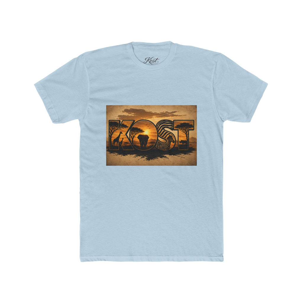 African Safari Sunset T-Shirt - Elephant & Acacia Silhouette Tee