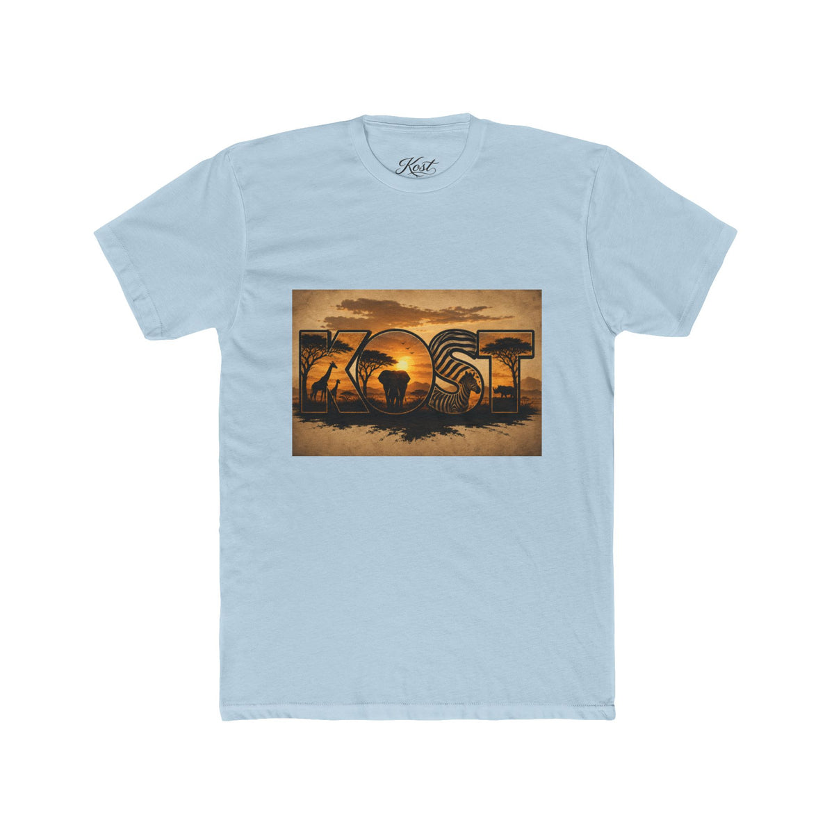 African Safari Sunset T-Shirt - Elephant & Acacia Silhouette Tee