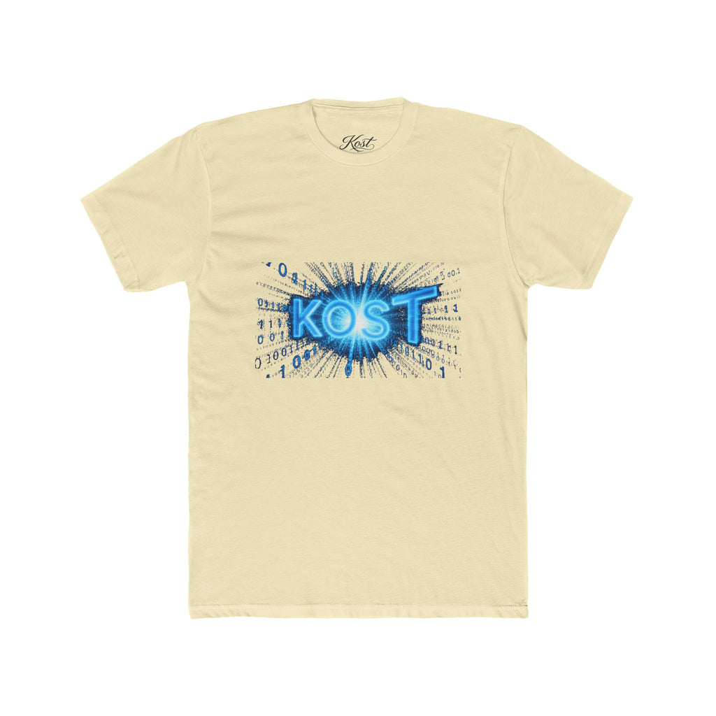 KOST Blue Burst Graphic Tee — Retro Tech Logo T-Shirt