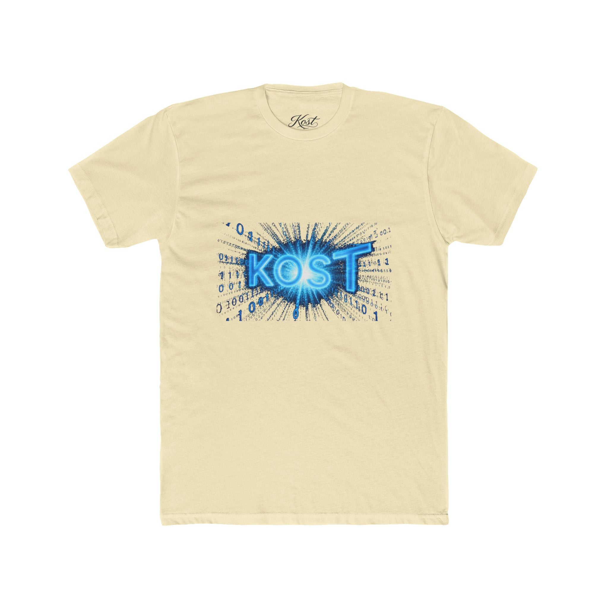 KOST Blue Burst Graphic Tee — Retro Tech Logo T-Shirt