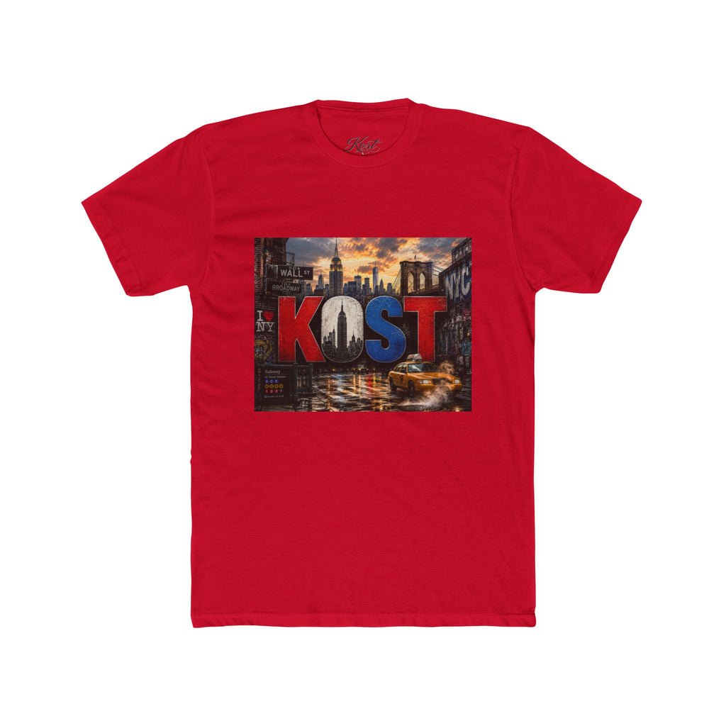 KOST Cityscape Graphic Tee — Red, White & Blue Urban Skyline T-Shirt