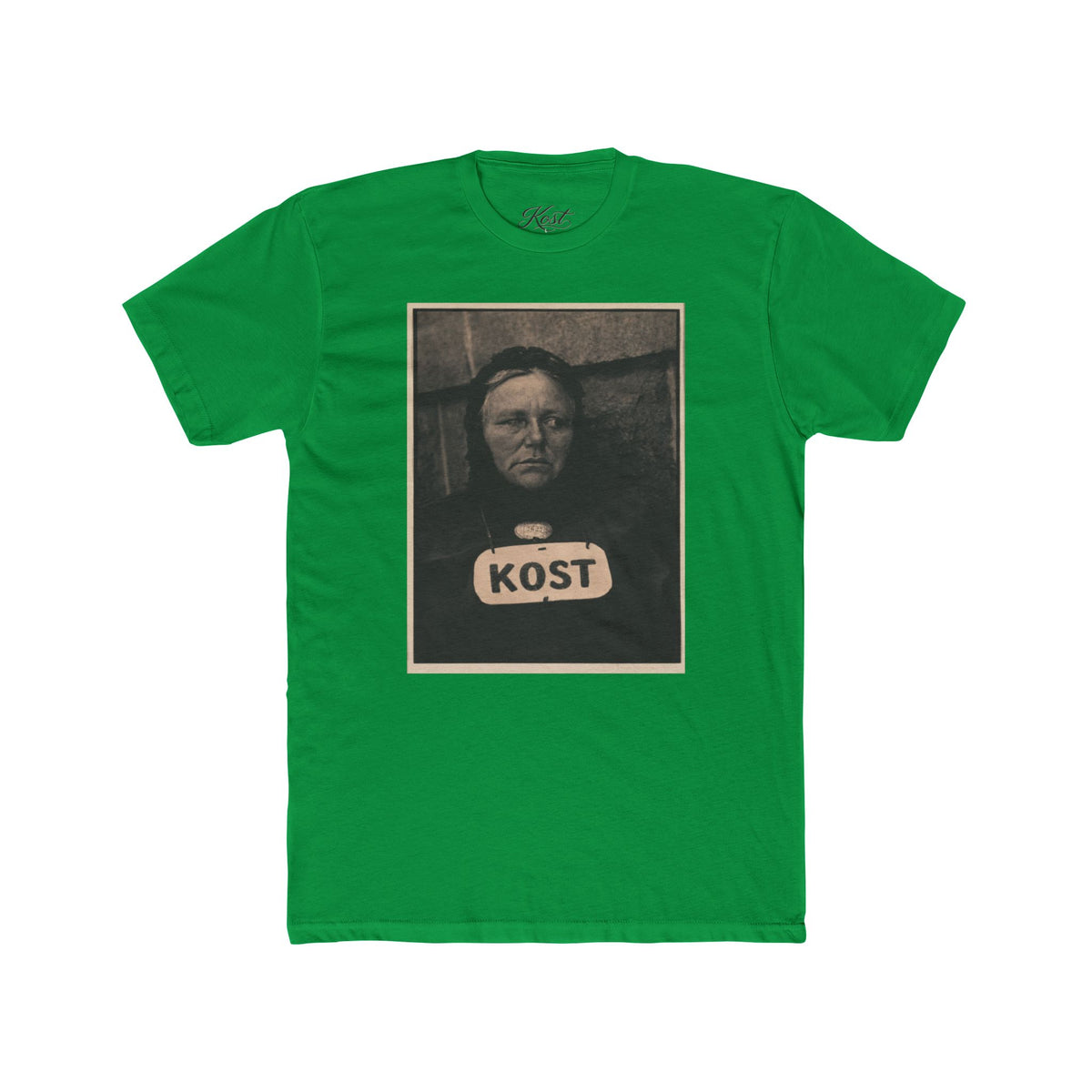 Vintage Portrait Tee — 'KOST' Graphic Cotton Shirt