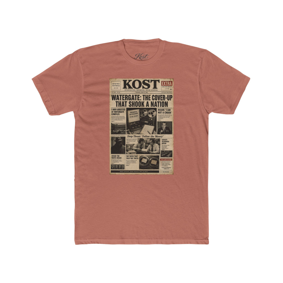 Watergate Front Page T‑Shirt — Vintage Newspaper Graphic Tee