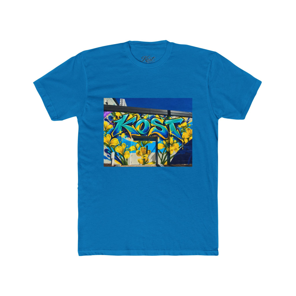 Graffiti 'KOST' Crew Tee — Urban Street Art Floral Graphic T-Shirt