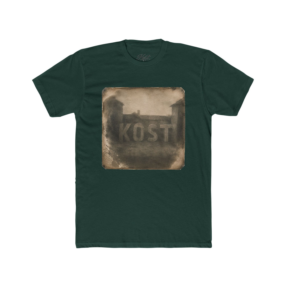 Vintage Photo Tee — 'KOST' Sepia Building Graphic